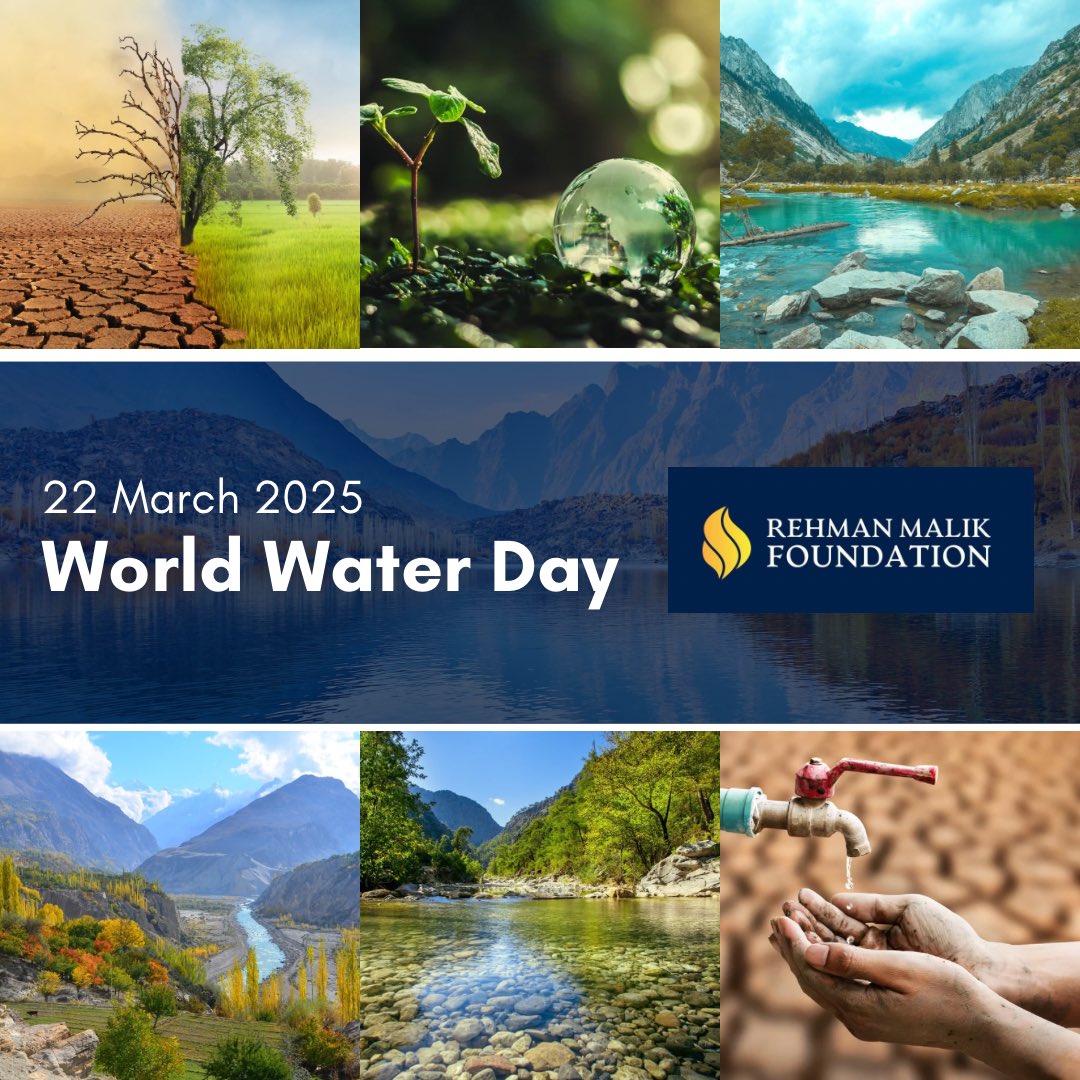 This #WorldWaterDay, the Rehman Malik Foundation calls for urgent action on #Pakistan’s water crisis. 

From depleting groundwater to unsafe drinking water, the time for policy-driven reforms is now.