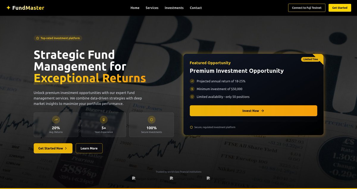 JonnyInnovates's tweet image. Day 10/ #30dAppsIn30Days

Todays dApp is a #cryptoVC management platform.

Manage investors
Manage investments
Monitor performance