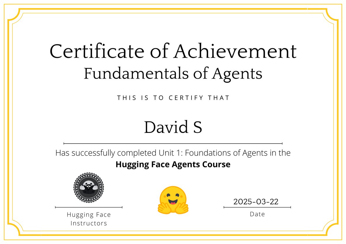 David Schmitz (@be_dasc) on Twitter photo If you're looking for practical, fun training on AI agents, I recommend <a href="/huggingface/">Hugging Face</a> - thanks to the team 🙏
I'll be happy to announce the next steps in my ongoing projects, soon...
🌐 AI is a common good, get it on!
👉 lnkd.in/ejHQwYxx
👉 lnkd.in/eRu59UFW If you're looking for practical, fun training on AI agents, I recommend <a href="/huggingface/">Hugging Face</a> - thanks to the team 🙏
I'll be happy to announce the next steps in my ongoing projects, soon...
🌐 AI is a common good, get it on!
👉 lnkd.in/ejHQwYxx
👉 lnkd.in/eRu59UFW