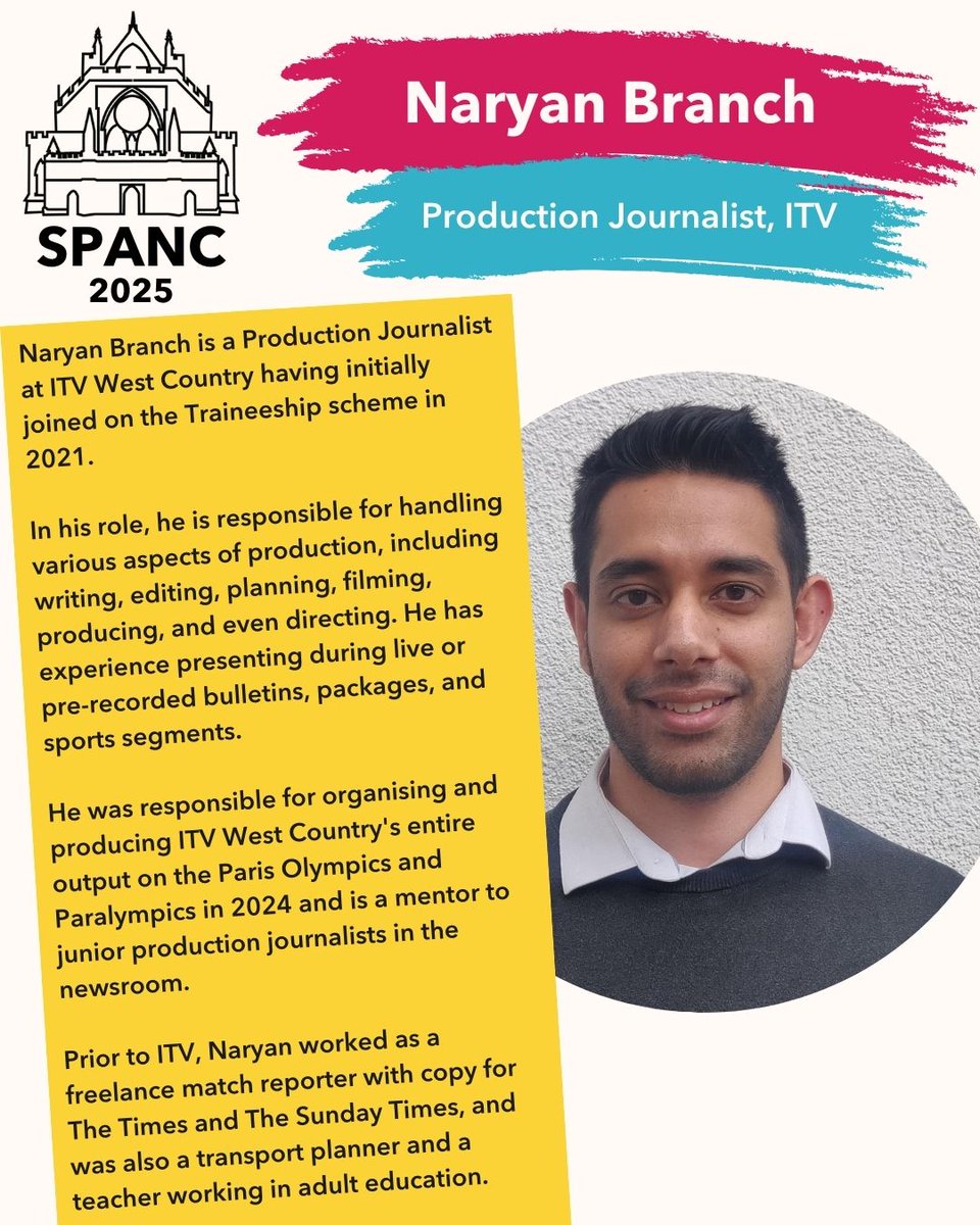 SPAJournalism's tweet image. Breaking news! 🗞️ More speaker announcements...

@AshwikaKapur (BBC Natural History Unit), @naryanbranch (ITV) and @beardedjourno (Bristol24/7) are three more names joining us at #SPANC25.