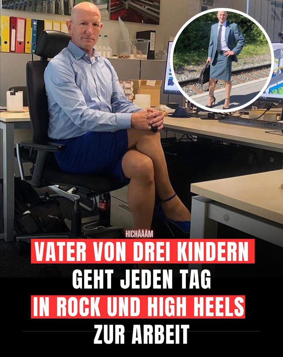 staatsfeind2015's tweet image. Arbeitet bei euch auch so jemand?

Mark Bryan, ist ein in Deutschland lebender und arbeitender Amerikaner. Der 61-jährige Manager, der verheiratet ist und drei Kinder hat, kombiniert fast täglich Damenröcke und High Heels mit Herrenhemden. 

#MarkBryan #highheels #mann