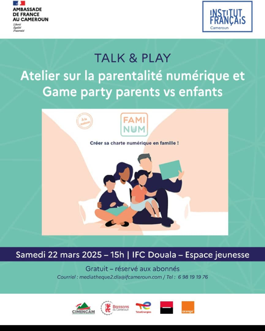 Eduk-Média 🇨🇲 (@edukmedia) on Twitter photo On se retrouve aujourd'hui à <a href="/IFCameroun/">Institut français CM</a> #Douala pour parler de #ParentalitéNumérique avec notre experte <a href="/oli_bilias/">Oli Bilias</a>
Un moment d'échange avec les parents et enfants sur les pratiques digitales en famille On se retrouve aujourd'hui à <a href="/IFCameroun/">Institut français CM</a> #Douala pour parler de #ParentalitéNumérique avec notre experte <a href="/oli_bilias/">Oli Bilias</a>
Un moment d'échange avec les parents et enfants sur les pratiques digitales en famille