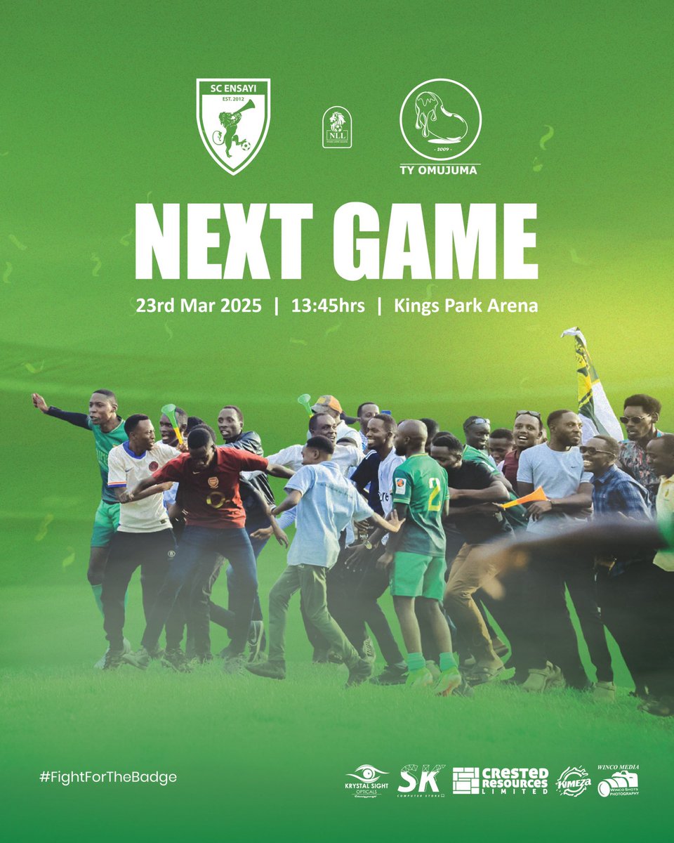 SC ENSAYI (@scensayi) on Twitter photo Knowing that they won’t be prescribing our fans and players blood pressure meds will be an interesting one
We play Fortportal finalists <a href="/omujuma/">NLL Sn15 Champions</a> as our last game of the season
See you there 🤝
#FightForTheBadge Knowing that they won’t be prescribing our fans and players blood pressure meds will be an interesting one
We play Fortportal finalists <a href="/omujuma/">NLL Sn15 Champions</a> as our last game of the season
See you there 🤝
#FightForTheBadge