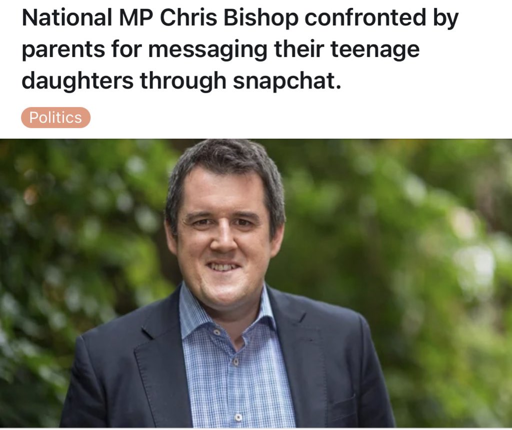 HuiaSue's tweet photo. #ChrisBishop: List MP, #Tobacco lobbyist, Supporter of unhealthy #McDonalds in Wanaka, #SnapChats teenage girls, his his dad helped start #NZ #AtlasNetwork #disinformation org #TPU = #TaxpayersUnion -of course he hates #health #experts ! #nzpol https://t.co/f9KfA35x4j