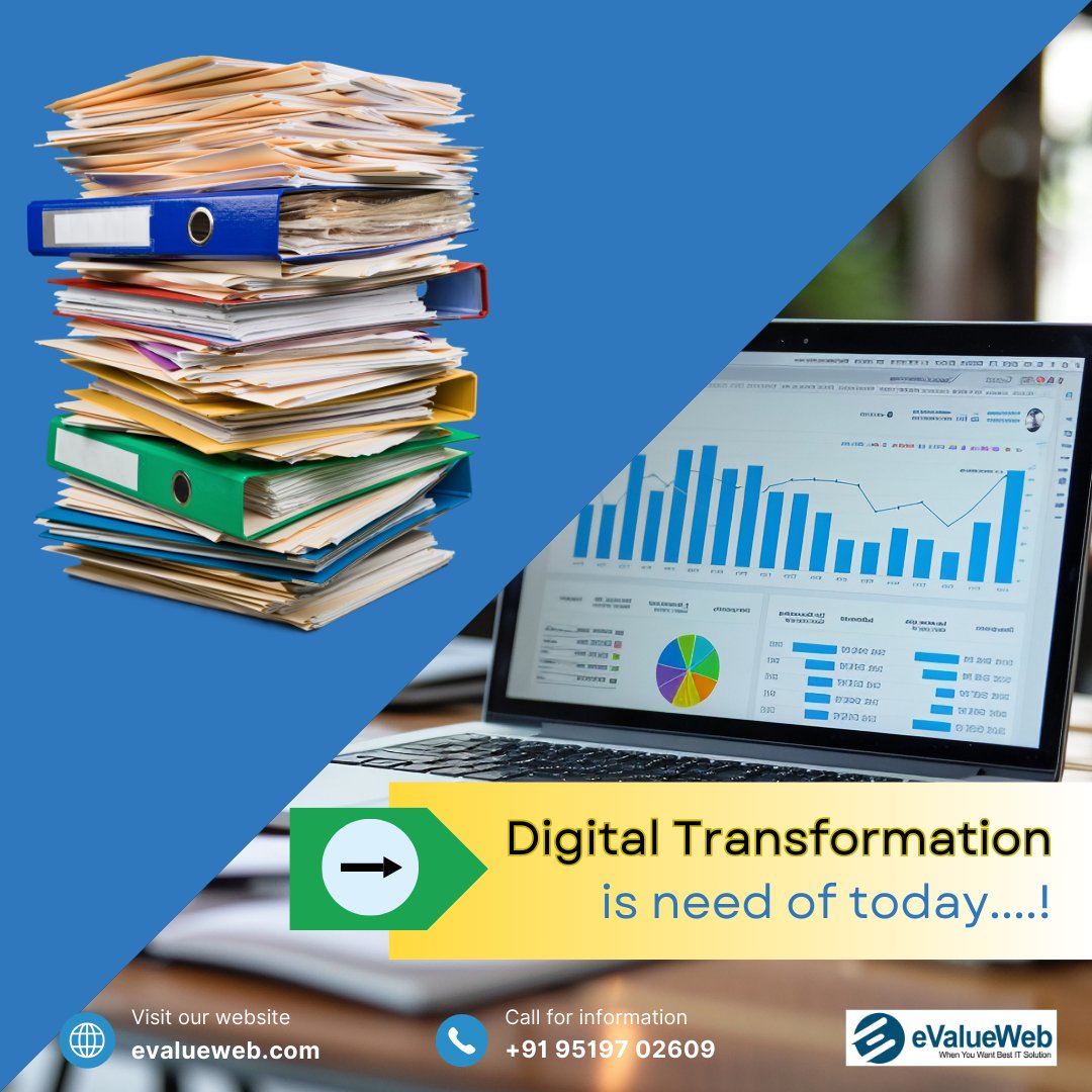 EvalueWeb's tweet photo. From paper to pixels, the future is unfolding! Digital transformation is more than just a shift—
📧 evalueweb.pvt@gmail.com
📱  +91 95197 02609
🌐 https://t.co/sbcvolCYC9

#DigitalTransformation #TechEvolution #PaperToDigital #InnovationMatters #evalueweb https://t.co/Dix1BDnJnK