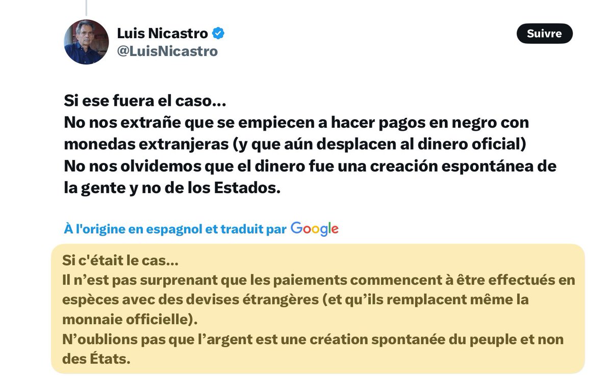 Bob_le_Popa's tweet photo. @TomBenoit_ @realDonaldTrump Les gens trouveront des moyens d’échanger des services.

L’argent est une création spontanée du peuple et non des états.

Monnaie locale comme l’#Eusko : https://t.co/aA2jidIblI.

Des dollars 💵 ou autres devises étrangères https://t.co/lXc3FkQqCX