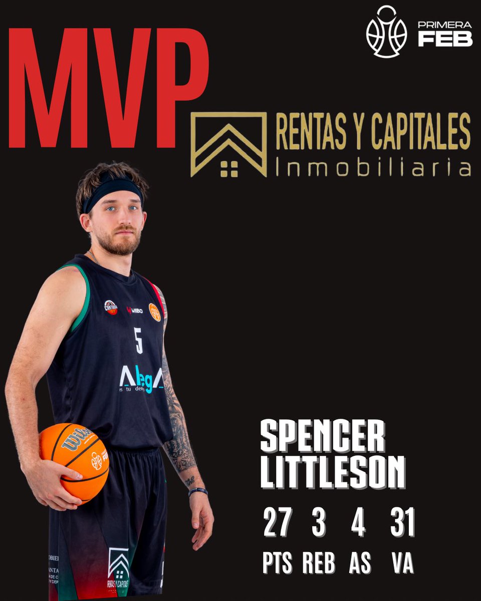 🔥 MVP presentado por Rentas Y Capitales <a href="/spencerlittleso/">Spencer Littleson</a> ☄️

#mvp🏆 #primerafeb #baloncesto
