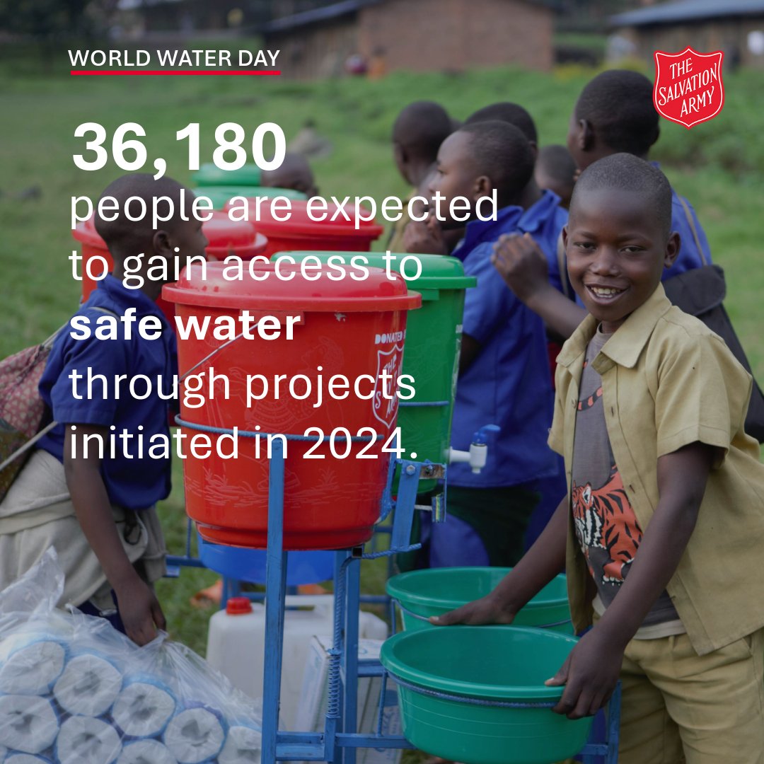 SalvArmyIHQ's tweet photo. An estimated 703 million people in the world – almost one in ten – don’t have clean water close to home. Globally, three in ten schools don’t even have a basic water service. (WHO/UNICEF)

Discover The Salvation Army’s response ⬇️ https://t.co/vd838pVggs