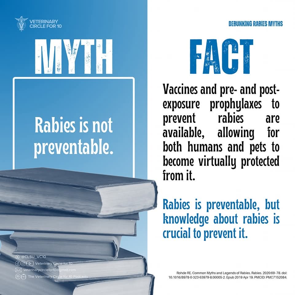 CLSU_VC10's tweet photo. Educating ourselves about rabies and prioritizing pet vaccination are key steps in preventing its spread. Our collective effort can lead to a future where no life is lost to rabies. https://t.co/WH3K0UTBek