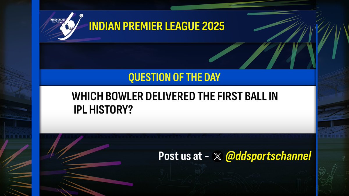 ddsportschannel's tweet image. ⚡️Got what it takes to be an IPL fan? Answer the question and stand a chance to win goodies 🎁 

 Drop your answers below 👇 

#IPLContest #IPL2025