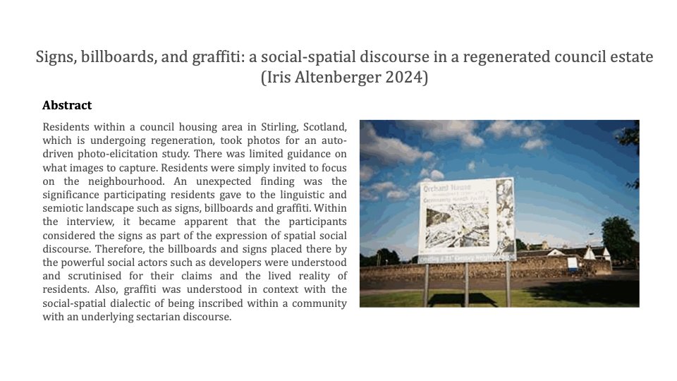 sociosemiotics's tweet photo. Signs, billboards, and graffiti: a social-spatial discourse in a regenerated council estate
 By Iris Altenberger
 DOI: 10.1080/10350330.2022.2090832
 #socialsemiotics #regenerated #councilhousing #territorialstigmatisation https://t.co/aEQpMQBbxG