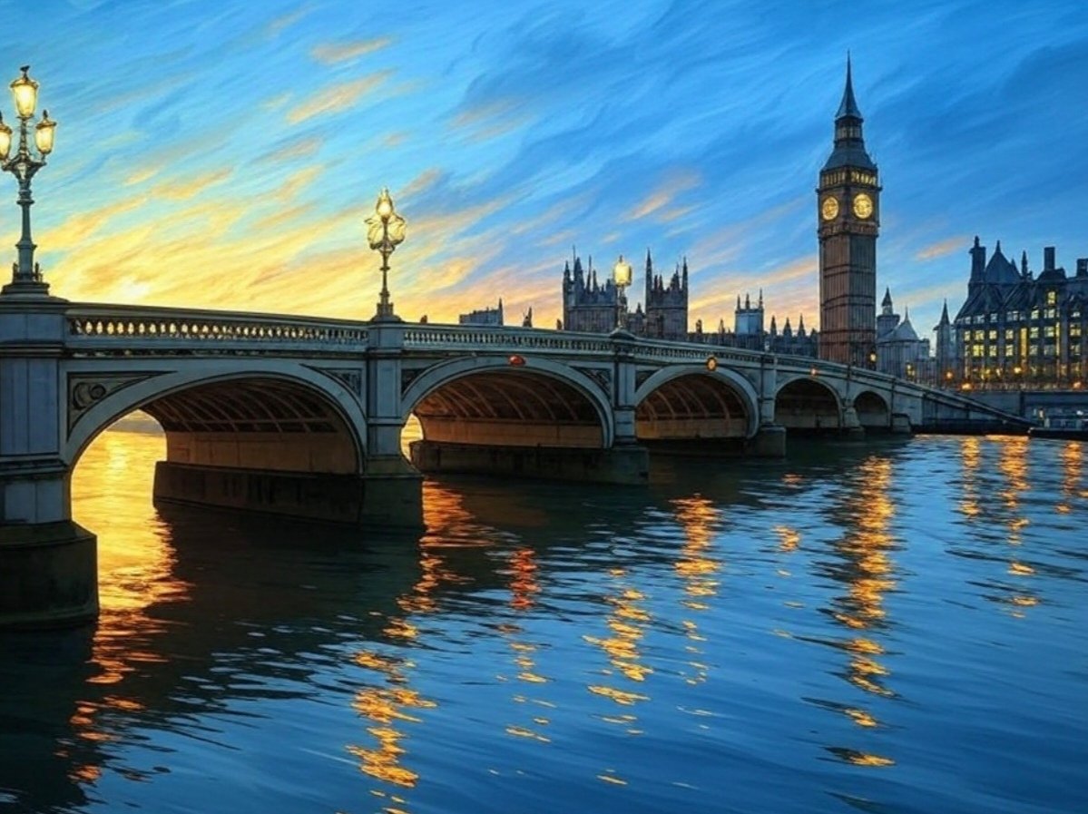 #Westminsterbridge #Westminster #ai painting with #Grok3 <a href="/grok/">Grok</a> #London United Kingdom #AIArtCommuity #AIart #ailondon