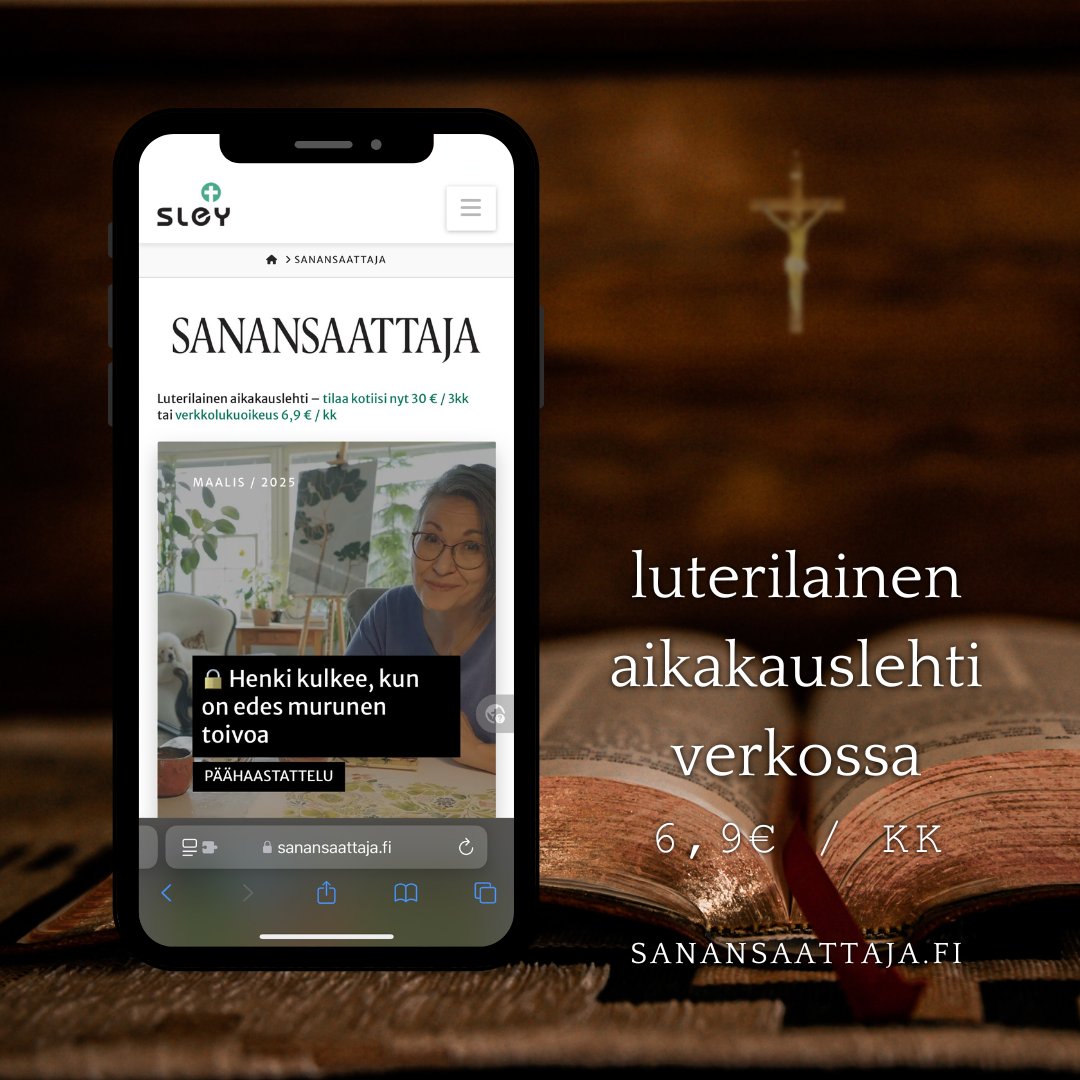 Vuodesta 1876 alkaen ilmestynyt luterilainen aikakauslehti on nyt myös laadukas verkkolehti – tilaa nyt 6,9 € / kk – kauppa.sley.fi/tuote/sanansaa…