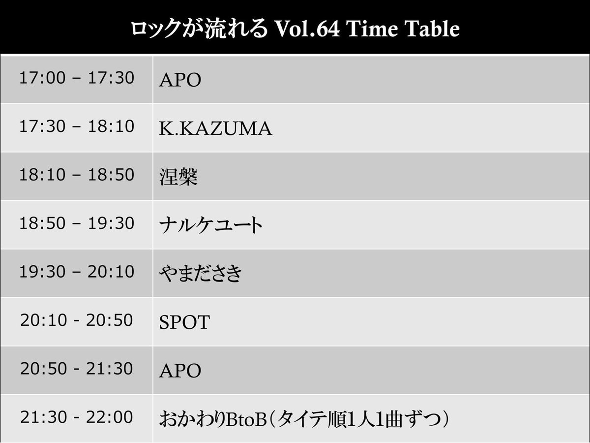本日！
#ロックが流れる @明大前LIVRE
17:00〜です

花粉はアルコール消毒で滅したいと思います🌲
お時間あればぜひに🙏