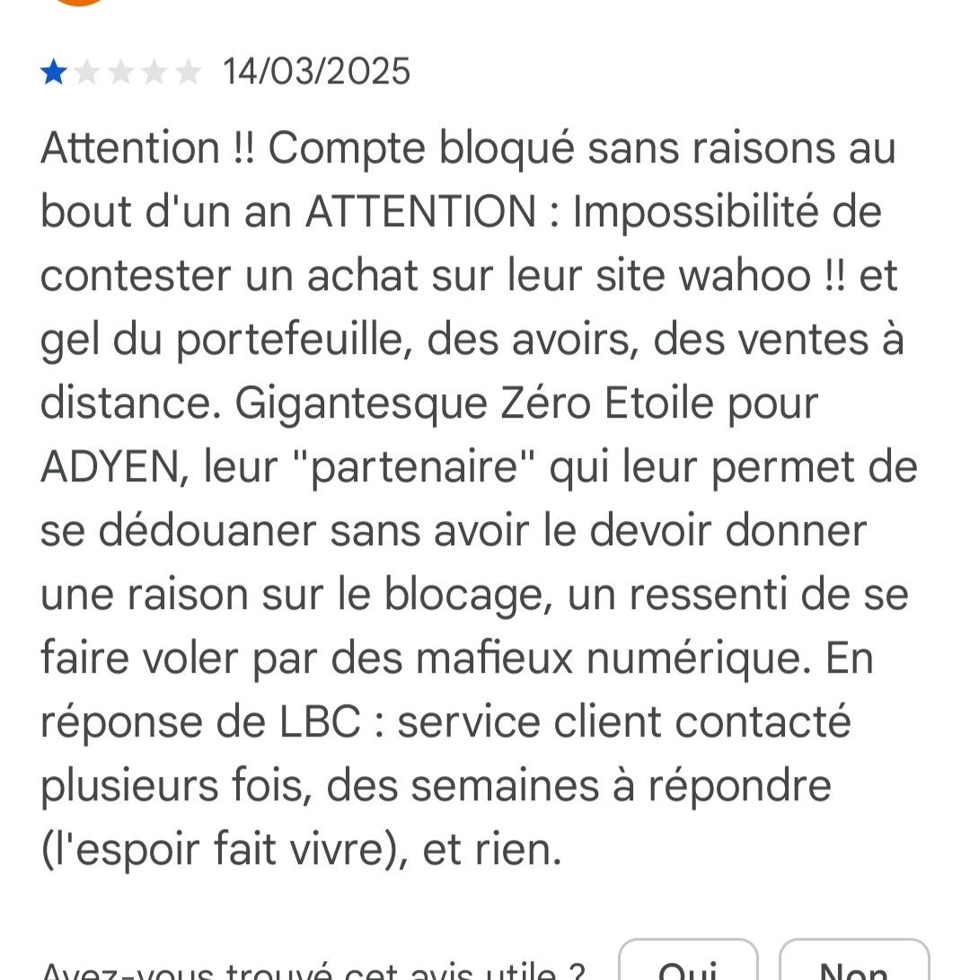 Laitmon4's tweet photo. Beaucoup de victimes oublient 20, 50 ou 200€ ceux qui vendent leurs biens d'occasions pour arrondir leurs fins de mois mais qui se font spolié par l'arnaque du compte bloqué car ils ont pas respecté "la charte de bonne conduite" du boncoindes40voleurs #arnaques #leboncoin https://t.co/7c08AsRiUL