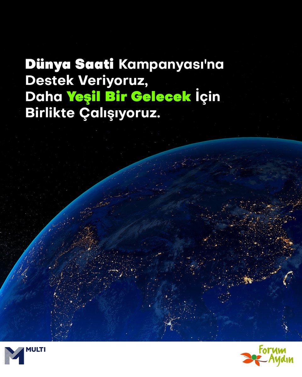 Daha yeşil bir dünya için Dünya Saati’ne destek veriyoruz. 🌍
Sizde enerjinizi bilinçli kullanarak, gezegenimizin geleceğine katkı sağlayabilirsiniz. Birlikte çevremiz için adım atıyoruz.🌱
