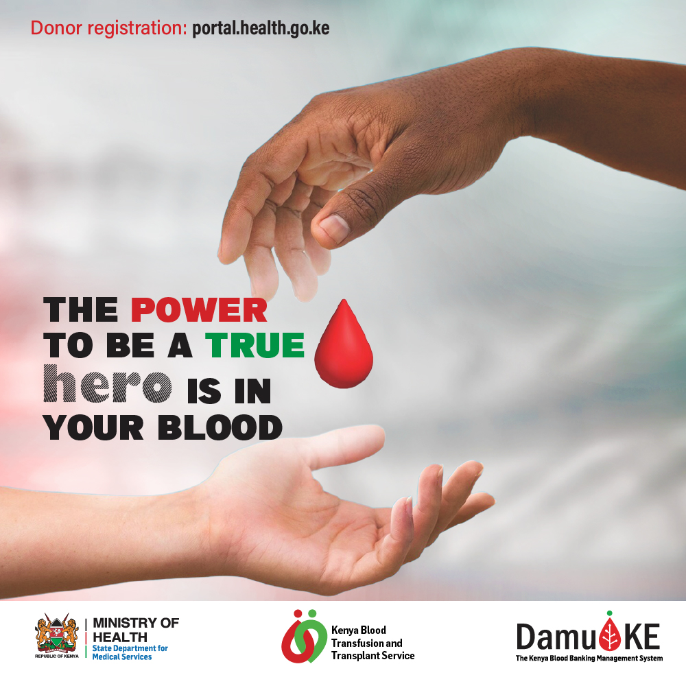 You don’t need a cape to be a hero—just the willingness to help. Donate blood and discover your true superpower.

Visit ktta.go.ke/itsinyourblood to register as a blood donor, learn more about the process, and find your nearest blood donation centre. #ItsInYourBlood