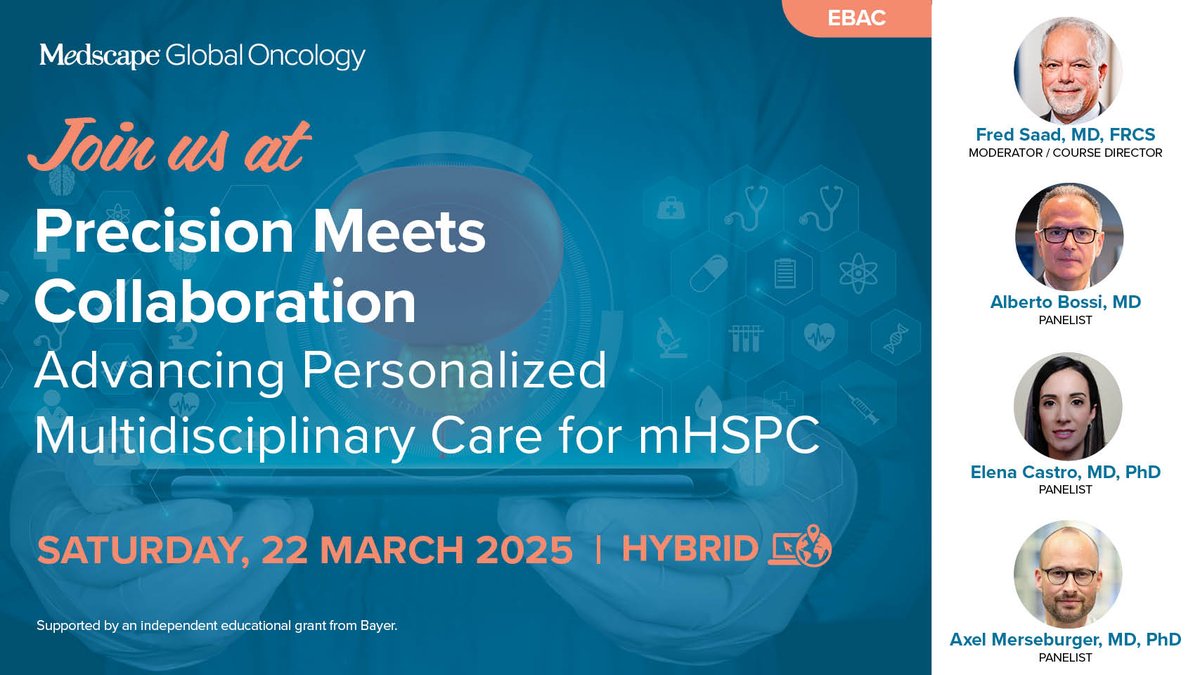 🚨 TODAY! Get the latest updates on mHSPC! 🏥 Dive into novel treatment strategies, strengthen MDT collaboration, and refine care pathways for better patient outcomes. 🎯 Don't miss out! 🔗 Learn more: ms.spr.ly/6013qRltx #mHSPC <a href="/amerseburger/">Axel S. Merseburger</a> <a href="/AlbertoBossial/">Alberto Bossi</a> <a href="/Ecastromarcos/">Elena Castro</a>