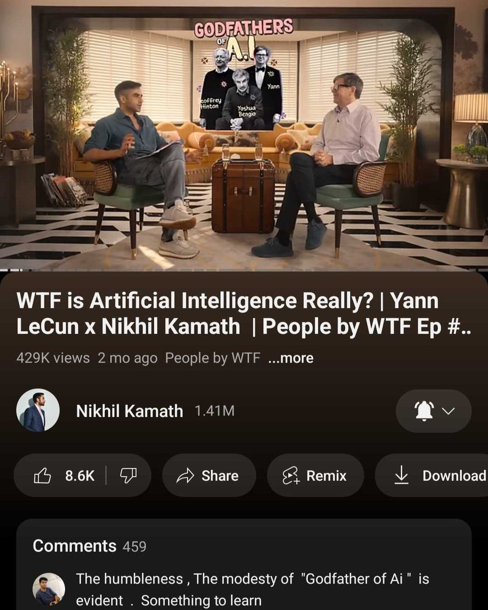 aaditsh's tweet photo. This is literally a free 90-minute masterclass from the Godfather of AI, everyone should watch it once https://t.co/PGkzM8RJds