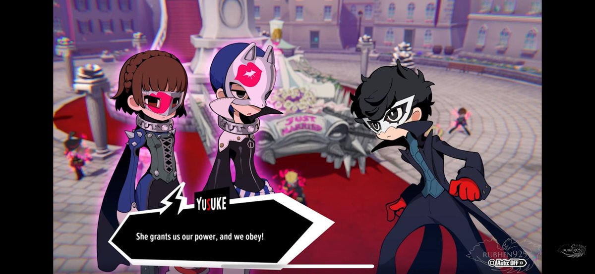 Phdesaint's tweet photo. Je ne m’attendais pas à ce que le méchant dans Persona 5 tactics soit si kinky à vouloir soumettre mon équipe en leur mettant des colliers magiques 🤯 https://t.co/8fIvPNKGQV