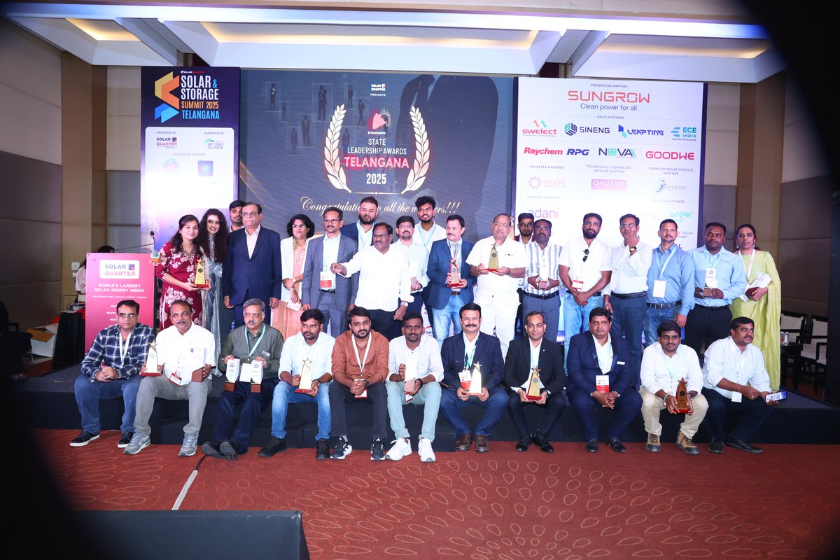 EceEnergies's tweet image. A Milestone in Sustainability! 
ECE India is proud to be honored with the Sustainability Award 2025 at the Solar &amp;amp; Storage Summit, Telangana, organized by Solar Quarter! 

#eceindia #sustainabilityaward2025 #SolarQuarter #greenenergy #CleanFuture #solarpower #solarmanufacturer