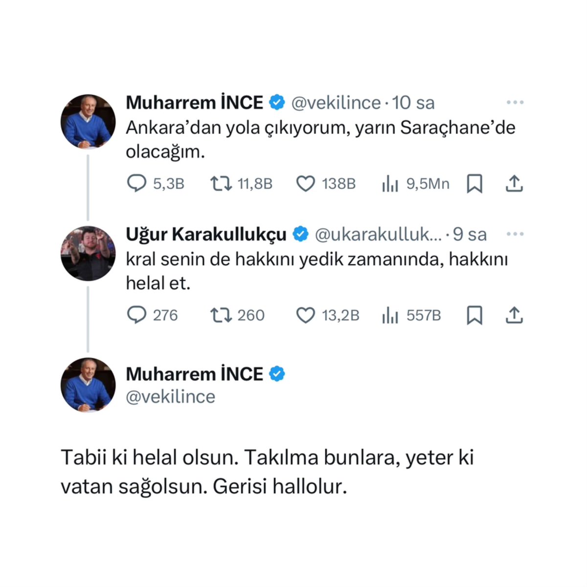 Muharrem İnce ile yorumcu Uğur Karakullukçu arasında geçen diyalog: