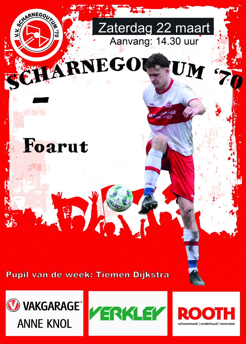 scharnegoutum's tweet photo. ⚪️🔴MATCHDAY!🔴⚪️
⚽️ Scharnegegoutum'70 🆚 @vvFoarut
🏟️ Kromme Tille
🏆 Noord 4B
🕒 14:30 uur
📺 ESPN 2 https://t.co/NjhBwWQQRE