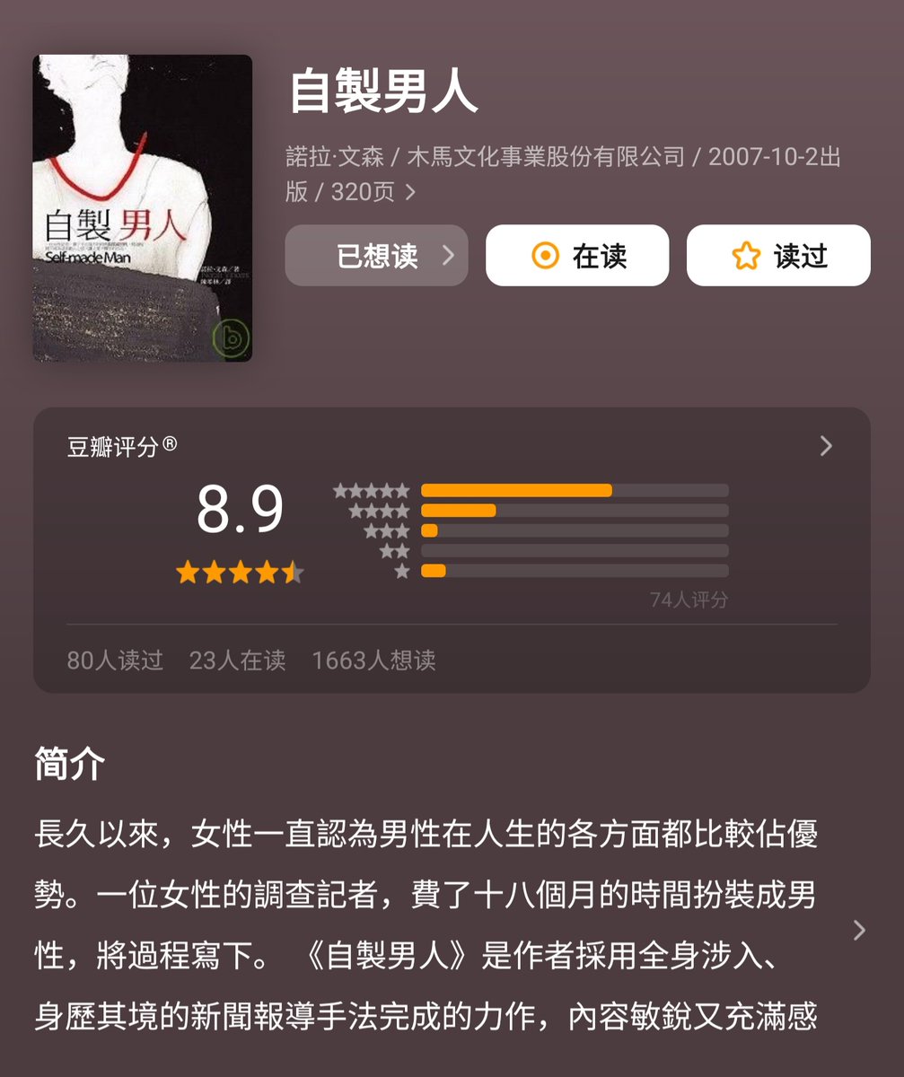 LIGHTSEEKER1984's tweet photo. 知名女权诺拉文森，一直认为男性有特权，直到她女扮男装，以男人的身份生活两年后，感受到了男人的不易和压力，觉得还是做女人好，最后她选择自杀
她的著作“自制男人”，就记录了她的心得体会
结果她被国女骂做是仙子飞升
因为她影响女权装受害者和贩卖赎罪券了
男人和这群渣滓，还有什么好说的呢？ https://t.co/dLxFkGfBhy