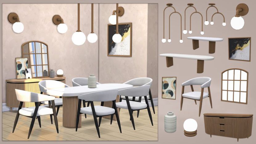 LiquidSims's tweet image. Maxis Match Dining Room by Comiko liquidsims.com/finds/maxis-ma… #Finds