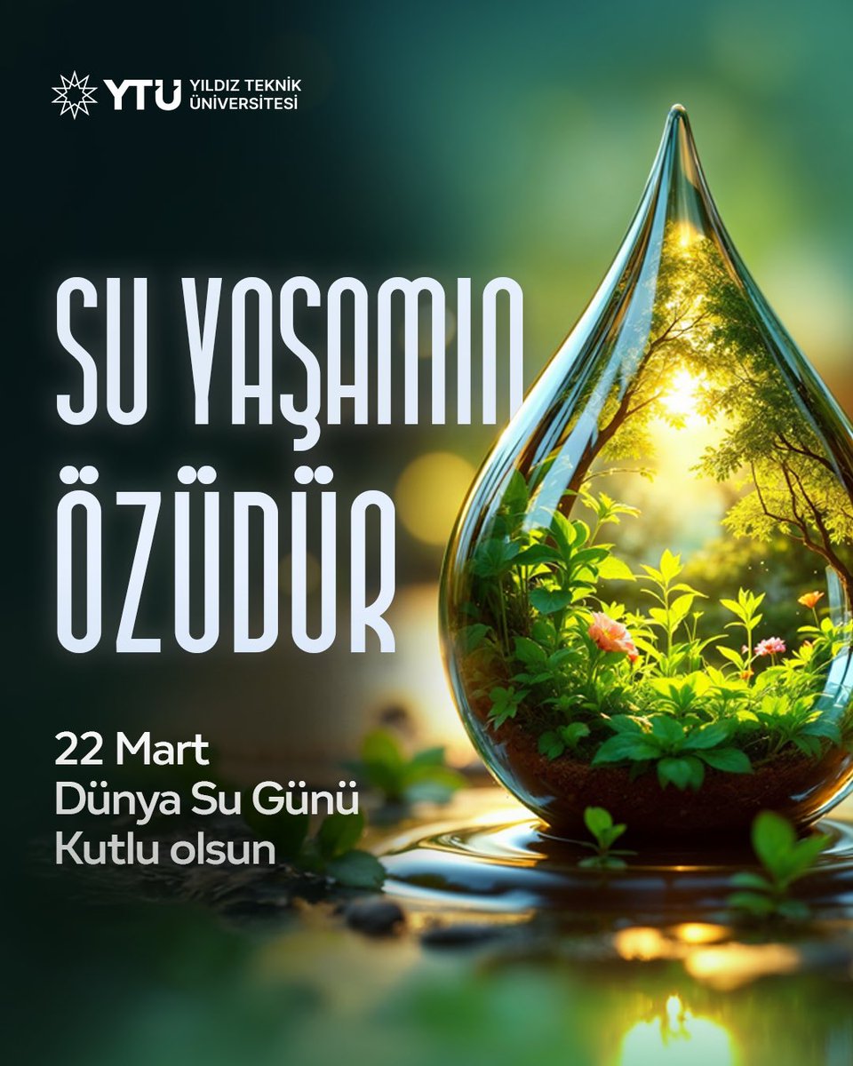 Su, yaşamın özüdür. 

Her yıl 3,6 milyar insan en az bir ay boyunca yetersiz su erişimiyle karşı karşıya kalıyor. 

Bu nedenle, Türkiye’nin en sürdürülebilir kampüslerinden birine sahip üniversitemizde her damlanın önemini biliyoruz. 
Su israfını önlemek ve su kirliliğine karşı