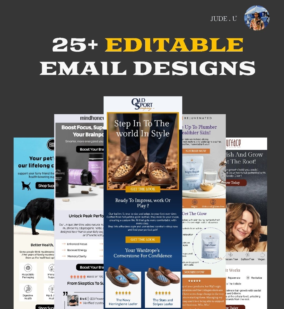 I'm giving away 25+ high converting email templates for different brands! fully customizable in Figma . 

want them 👇

1️⃣ Repost 
2️⃣ Like this post 
3️⃣ comment "25"

Follow me so I can DM you the link 

🚨 48hrs only