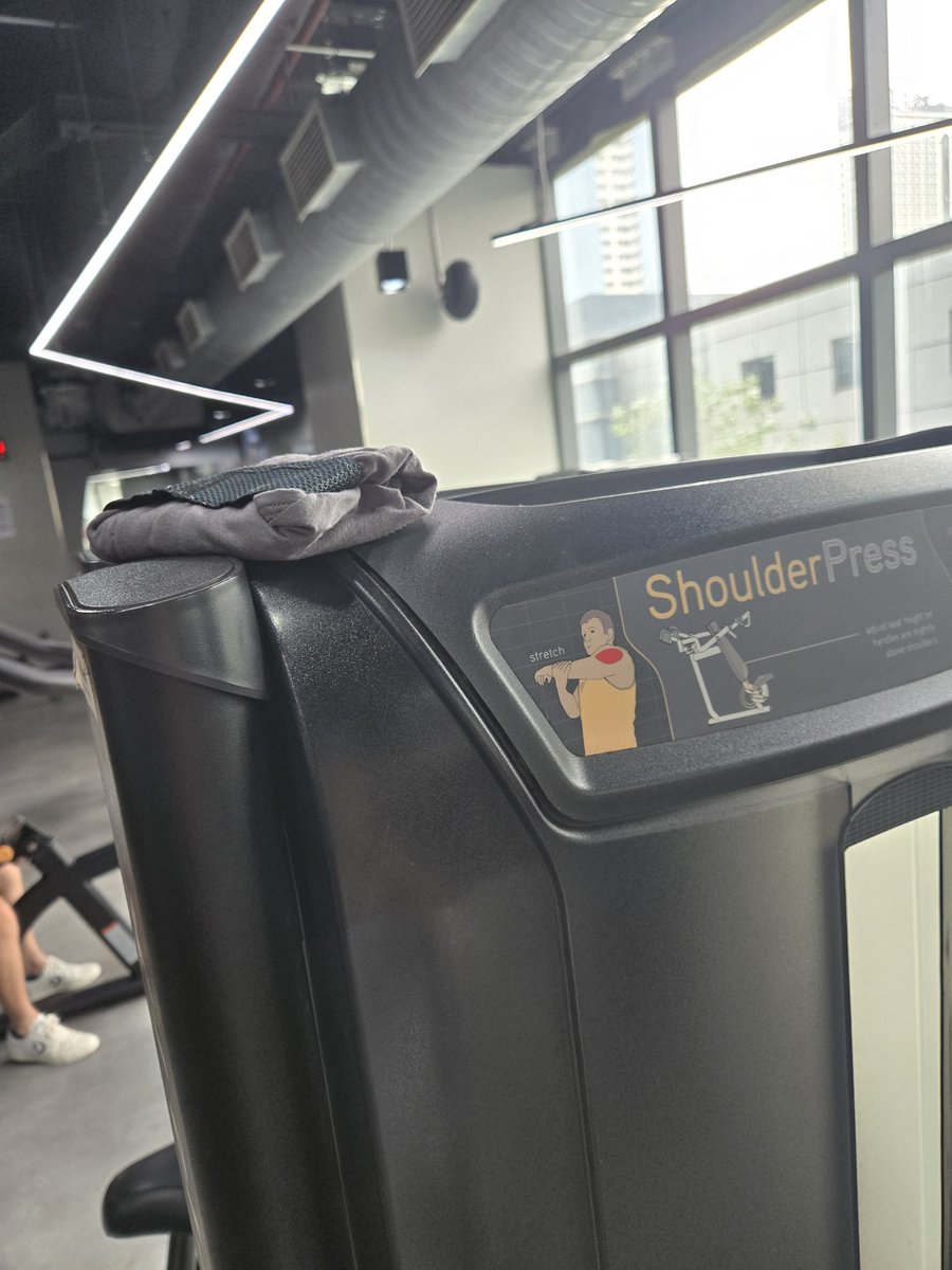 Paging gymgoer who left his undies on the shoulder press machine. Paki claim na lang po sa reception. Look for receptionist ANnie. 🤭🤭🤭 #GuessWhichGym