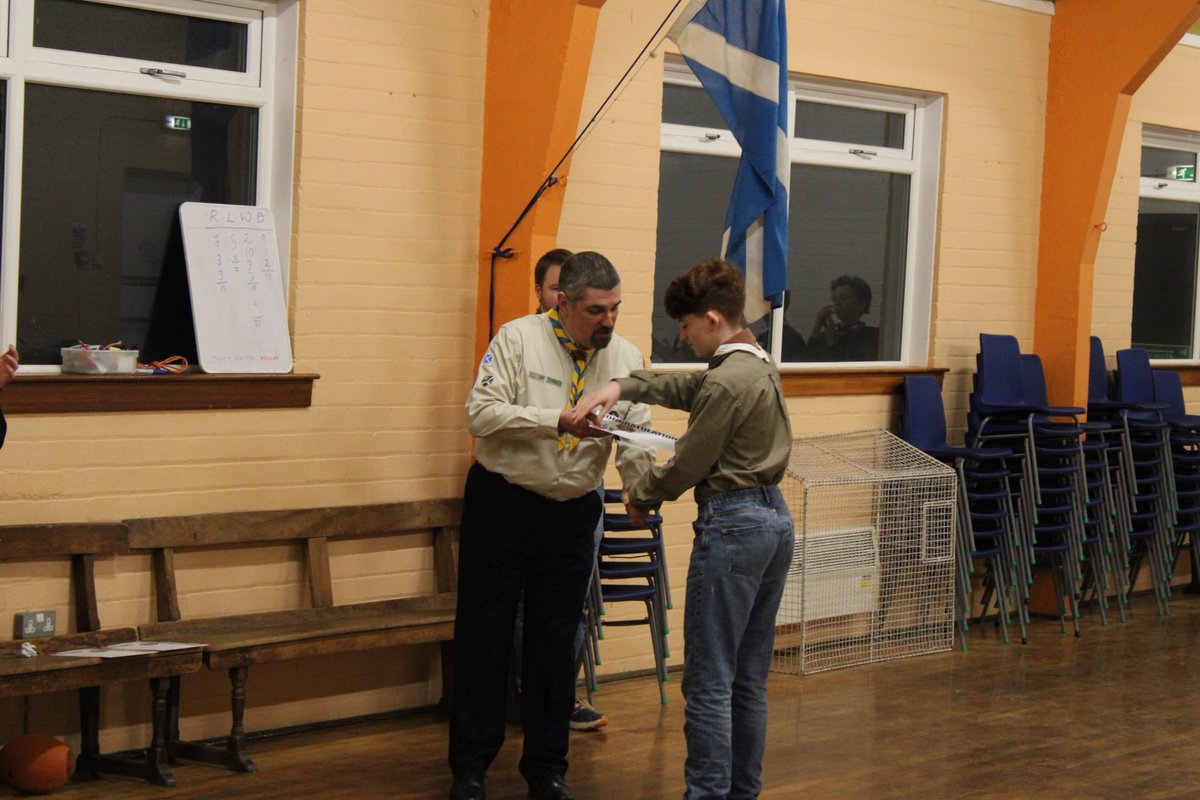 A brilliant end to last nights scout meeting. 3 of our scouts (now Explorers) being awarded their Chief Scout Gold Award which is the highest badge a Scout can earn. A huge well done to them!! <a href="/enescouts/">Edinburgh NE Scouts</a> <a href="/sesscouts/">South East Scotland Scouts</a> <a href="/ScoutsScotland/">Scouts Scotland</a>