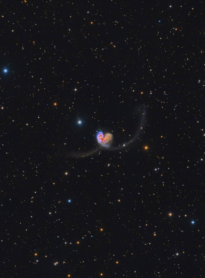 konstructivizm's tweet photo. A heart in space, formed by the collision of two galaxies – NGC 4038 and NGC 4039, which are about 60 million light years away. https://t.co/cBE6lmYd9B