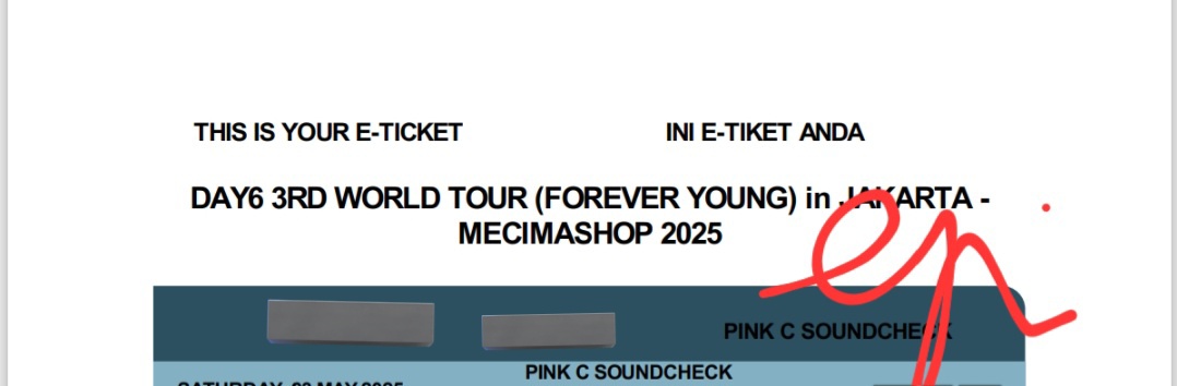 bbyycheetah's tweet photo. HELP RT

WTS // WANT TO SELL 

ticket DAY6 World Tour (Forever Young) in Jakarta tiket atas nama aku
section : PINK C Soundcheck
🎟 only 2 tix 
💰 sesuai harga web

✅cod (jakbar or venue)
✅dp kecil
✅diurus sampai jadi wb, boleh nego sampai deal ya https://t.co/tzDvrQfIhL
