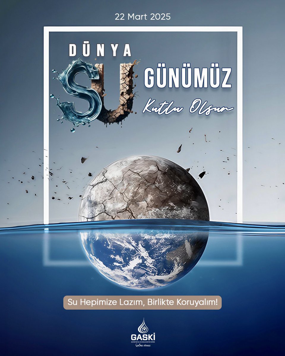 💧 #22MartDünyaSuGünü’müz Kutlu Olsun!

Suyun olduğu yerde hayat var!🌍 Ama bilinçsiz tüketim ve iklim değişikliği su kaynaklarını tehdit ediyor.

💦 Gereksiz su kullanımından kaçın
🚿 Kısa duş al
🚰 Musluğu boşa akıtma

GASKİ olarak temiz su için çalışıyoruz, sen de tasarruf et!