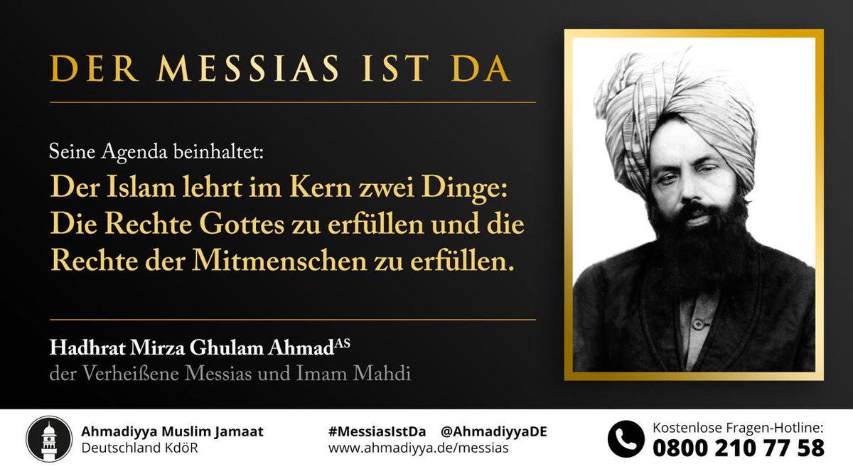 AhmadiyyaDE's tweet photo. Der Islam lehrt im Kern zwei Dinge: Die Rechte Gottes zu erfüllen und die Rechte der Mitmenschen zu erfüllen. #MessiasIstDa https://t.co/eDJmF69eDv