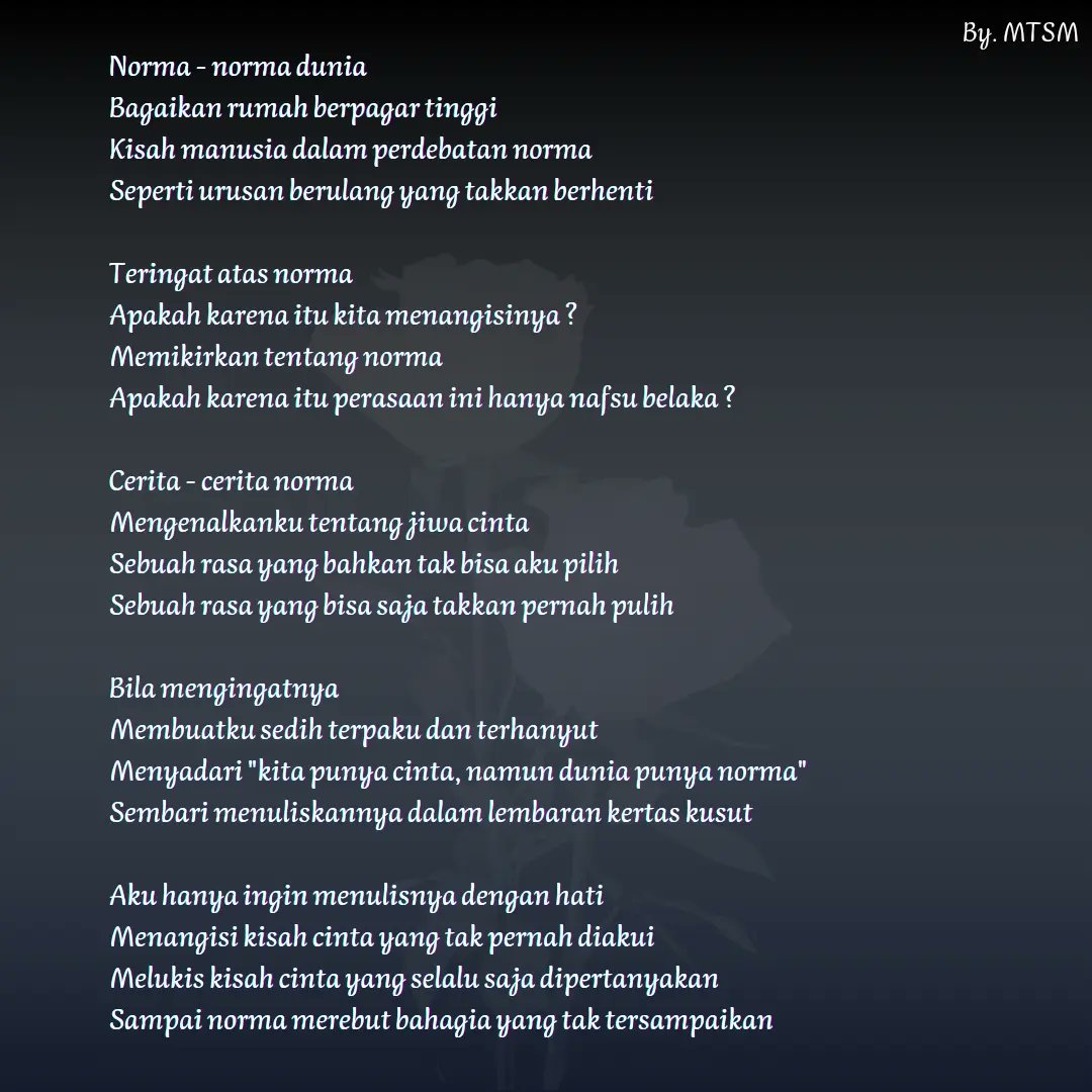 Thoyibuddin123's tweet photo. ....Tanyaku dalam kertas kusut, 

"Mengapa cinta seperti ini diciptakan ?"
"Bagaimana jika rasa ini begitu menyakitkan ?"
"Mengapa harus diriku yang merasakannya ?"
"Apakah suatu hari nanti kita tetap bersama ?" 

#cintaterlarang #cinta #lover #kasih #puisi #diary #orientasiseks https://t.co/sXhGkQsYSQ