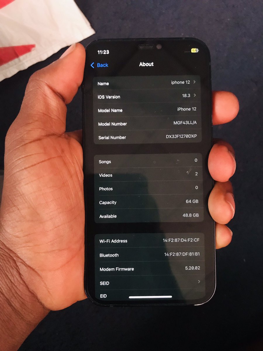Smart_Autos_Ng's tweet photo. iPhone 12โ 64gb ww unlocked
Bh 86%
True Tone
Face ID
Sharp cameras
Works perfectly fine
#330k
๐Ibadan https://t.co/oV1NOrrTUX