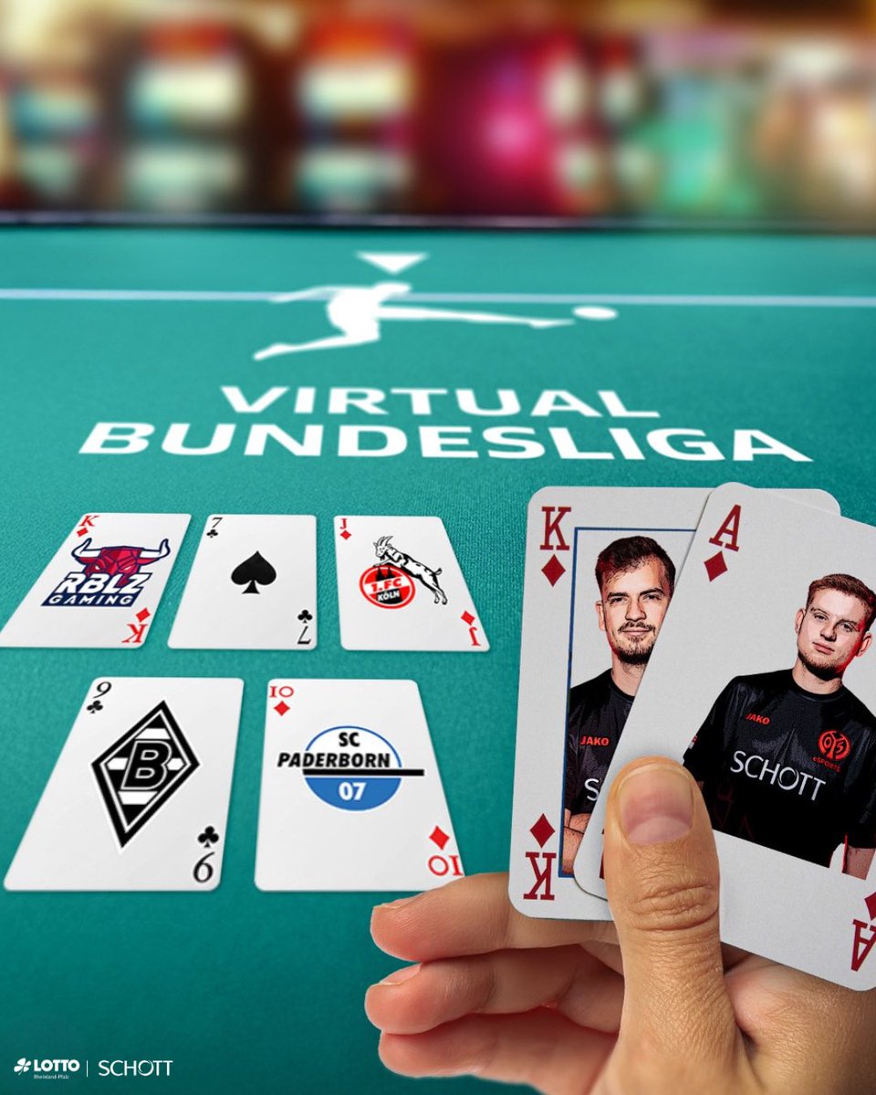 Mainz 05 eSPORTS (@mainz05esports) on Twitter photo Die Karten sind gelegt! 🃏🔥
Es ist Zeit für das VBL CC Finale – die Gruppenphase beginnt!
⏰ 12:00 Anstoß
📺 Live auf <a href="/vbl_official/">VBL | WOW VIRTUAL BUNDESLIGA</a> Twitch
Seid dabei & supportet uns im Chat! ❤️🤍
#Mainz05 #VBLCC #VirtualBundesliga Die Karten sind gelegt! 🃏🔥
Es ist Zeit für das VBL CC Finale – die Gruppenphase beginnt!
⏰ 12:00 Anstoß
📺 Live auf <a href="/vbl_official/">VBL | WOW VIRTUAL BUNDESLIGA</a> Twitch
Seid dabei & supportet uns im Chat! ❤️🤍
#Mainz05 #VBLCC #VirtualBundesliga