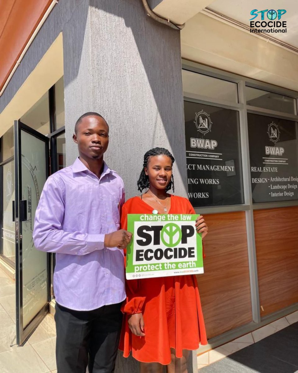 EcocideLaw's tweet photo. Our amazing new Africa Associate Groups Coordinator, Guillaume Kalonji &amp; Diplomatic Liaison for Uganda, Reagan Elijah, met with #ecocidelaw student network members in #Kampala recently.

Are you a student + think #ecocide should be crime?

➡️ https://t.co/uDq14XQZG3

#StopEcocide https://t.co/kn696YGpPt