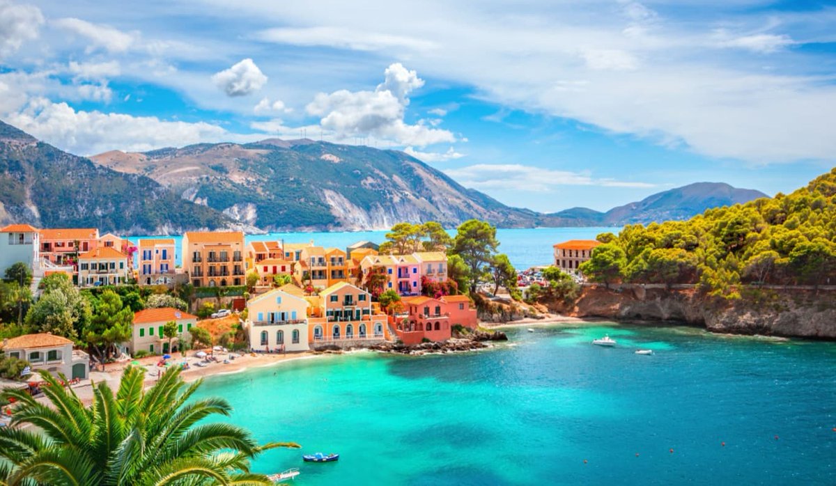 View to Assos village in Kefalonia island, Greece