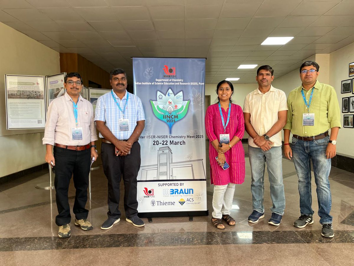 School of Chemistry IISER TVM (@chemie_iisertvm) on Twitter photo The SoC Team at the inter IISER-NISER Chemistry Meet 2025, held at IISER Pune.
Thanks to Prof J N Moorthy, Hon'ble Director for the support.
<a href="/tvmiiser/">IISER Thiruvananthapuram</a> <a href="/IISERPune/">IISER Pune</a> <a href="/EduMinOfIndia/">Ministry of Education</a> <a href="/jnmoorthy_IISER/">jnmoorthy</a> The SoC Team at the inter IISER-NISER Chemistry Meet 2025, held at IISER Pune.
Thanks to Prof J N Moorthy, Hon'ble Director for the support.
<a href="/tvmiiser/">IISER Thiruvananthapuram</a> <a href="/IISERPune/">IISER Pune</a> <a href="/EduMinOfIndia/">Ministry of Education</a> <a href="/jnmoorthy_IISER/">jnmoorthy</a>