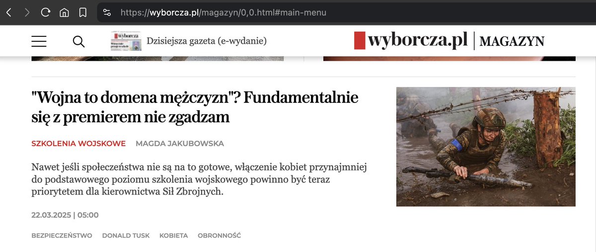 Wojciech Przybylski (@wprzybylski) on Twitter photo Wojna to domena mężczyzn? <a href="/_MJakubowska/">Magda Jakubowska</a> fundamentalnie się z <a href="/donaldtusk/">Donald Tusk</a> nie zgadza 👇
<a href="/gazeta_wyborcza/">Gazeta Wyborcza.pl</a> <a href="/VisegradInsight/">Visegrad Insight</a> <a href="/ResPublicaNowa/">Res Publica Nowa</a> Wojna to domena mężczyzn? <a href="/_MJakubowska/">Magda Jakubowska</a> fundamentalnie się z <a href="/donaldtusk/">Donald Tusk</a> nie zgadza 👇
<a href="/gazeta_wyborcza/">Gazeta Wyborcza.pl</a> <a href="/VisegradInsight/">Visegrad Insight</a> <a href="/ResPublicaNowa/">Res Publica Nowa</a>