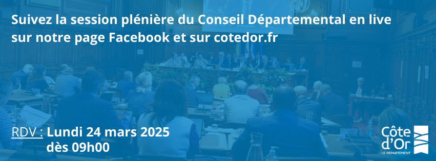 CD_CotedOr's tweet photo. Les élus départementaux se réunissent en session plénière ce lundi 24 mars dès 9h00. Suivez le live sur https://t.co/GcmfvXTNff et sur notre page Facebook.
#SessionDep21 https://t.co/D0z0oexQRL