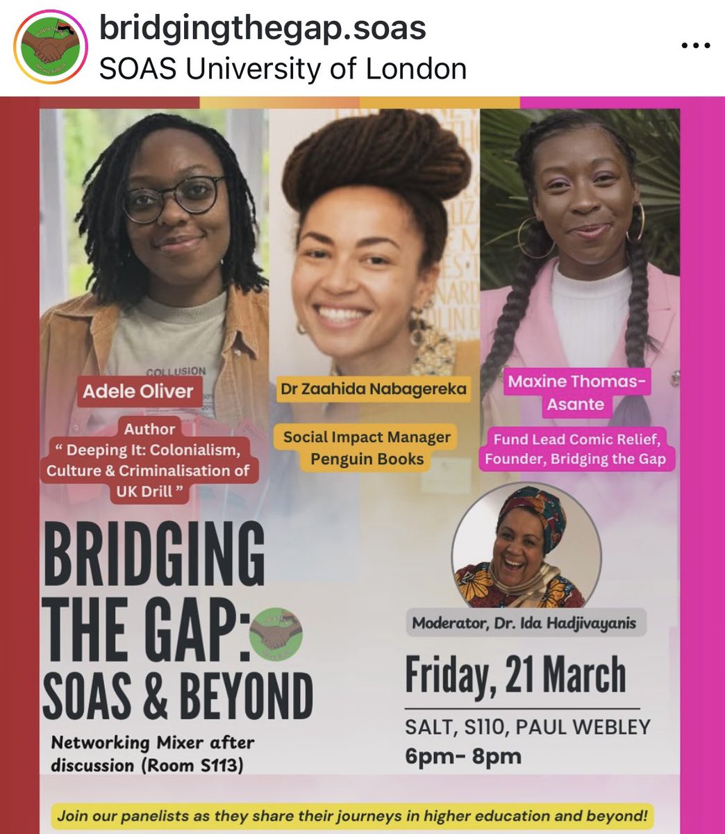 Centre of African Studies (@cas_soas) on Twitter photo Recently at SOAS : scholarships intended to nurture talent from Africa and cultivate experts for sustainable development soas.ac.uk/study/student-… & Bridging the Gap initiative which addresses
attainment gaps and success for black students. <a href="/AdHabb/">Adam Habib</a> <a href="/GraemeEarl/">Graeme Earl</a> <a href="/IdaHadjivayanis/">Ida Hadjivayanis</a> Recently at SOAS : scholarships intended to nurture talent from Africa and cultivate experts for sustainable development soas.ac.uk/study/student-… & Bridging the Gap initiative which addresses
attainment gaps and success for black students. <a href="/AdHabb/">Adam Habib</a> <a href="/GraemeEarl/">Graeme Earl</a> <a href="/IdaHadjivayanis/">Ida Hadjivayanis</a>