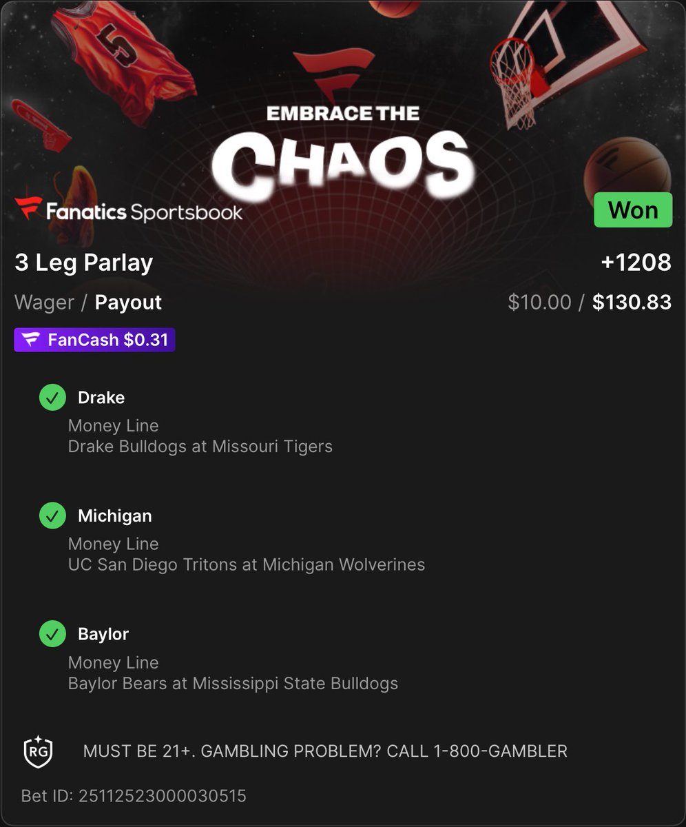 dfstineh's tweet photo. #embracethechaos #sweepstakes @fanaticsbook

Even with a busted bracket, sometimes they hit… https://t.co/Cc0SwPUASH https://t.co/v4bq8yCuE6