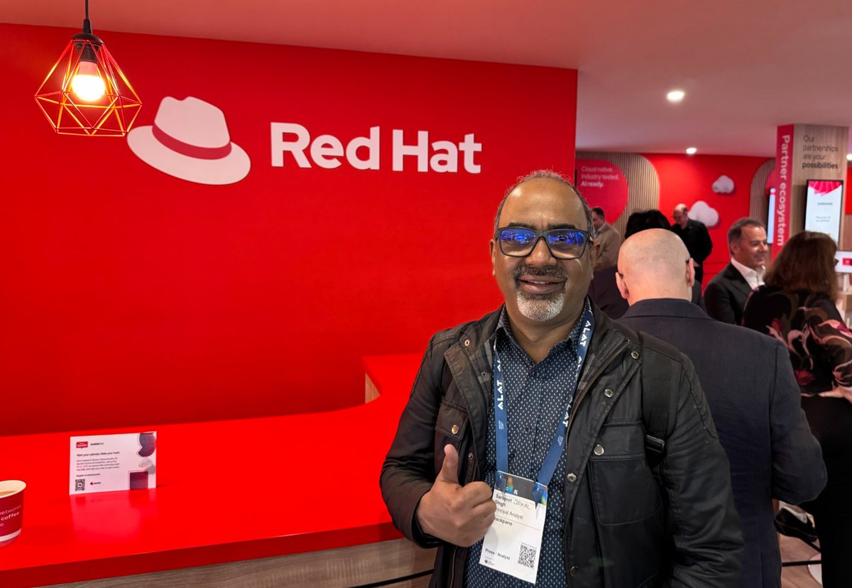 sarbjeetjohal's tweet image. At @RedHat booth during #MWC2025 in Barcelona, earlier this month!