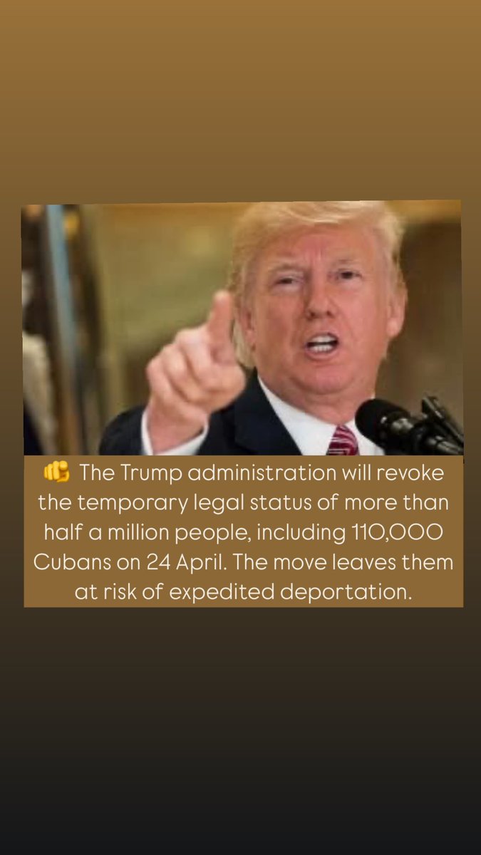 110,000 Cubans and over 400,000 Venezuelans, Nicaraguans and Haitians are at risk of deportation from the US as the Trump administration revokes their legal status and temporary visas issued under the Biden administration’s humanitarian parole programme bbc.in/41RDoa0