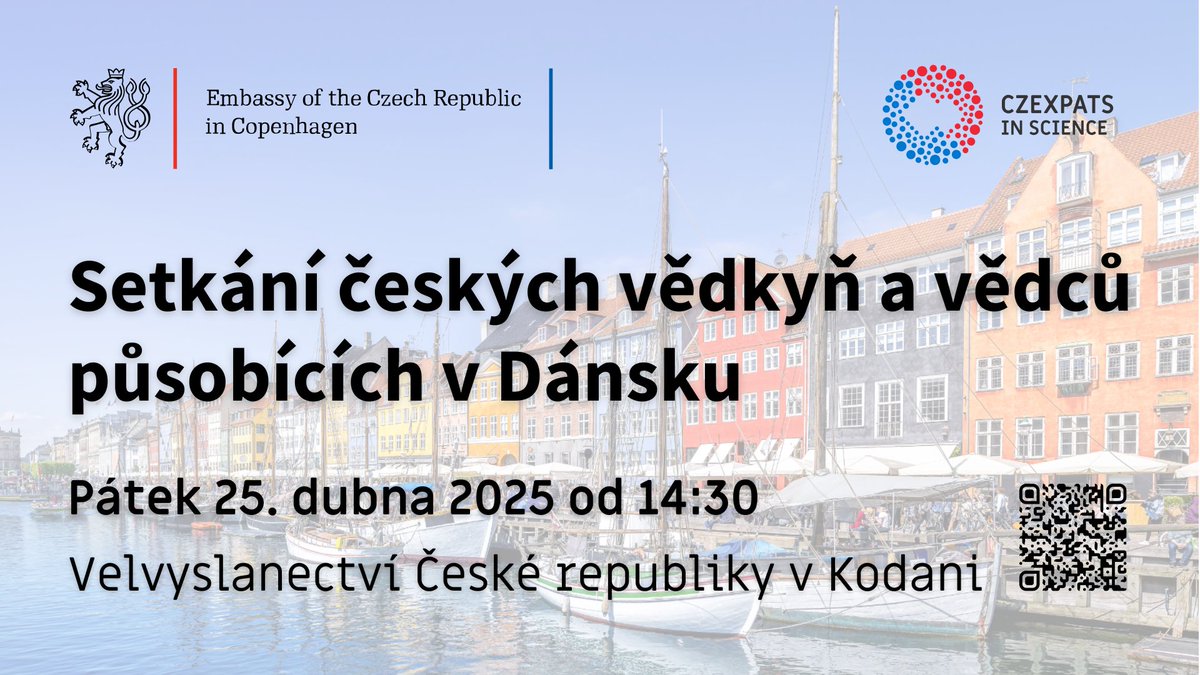 Czexpats In Science (@czexpats) on Twitter photo Působíte vědecky v Dánsku? 🇩🇰 Přijďte se potkat! 💫
Další ze série lokálních setkání proběhne 25. dubna na Velvyslanectví ČR v Kodani ve spolupráci s <a href="/czexpats/">Czexpats In Science</a> 🤝
Těšit se můžete na keynote přednášku kognitivní neurovědkyně <a href="/HanaMalaRytter/">Hana Malá Rytter</a>, sérii krátkých flash talků a Působíte vědecky v Dánsku? 🇩🇰 Přijďte se potkat! 💫
Další ze série lokálních setkání proběhne 25. dubna na Velvyslanectví ČR v Kodani ve spolupráci s <a href="/czexpats/">Czexpats In Science</a> 🤝
Těšit se můžete na keynote přednášku kognitivní neurovědkyně <a href="/HanaMalaRytter/">Hana Malá Rytter</a>, sérii krátkých flash talků a